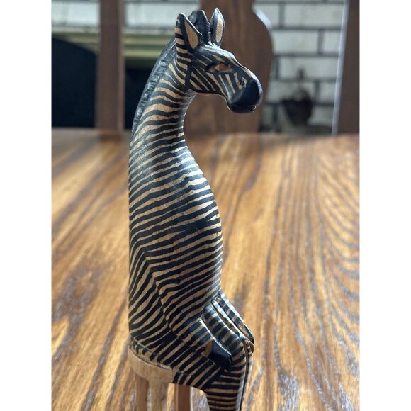 Kenya Wood Hand Carved 3 Party Animals Sitting Made Kenya Zebra, Lion, Cheetah‎ - Picture 10 of 10
